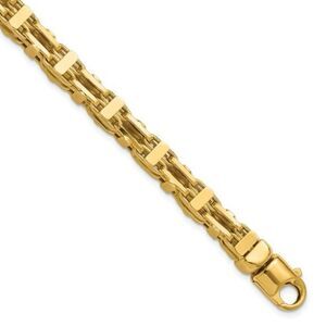14K Polished Fancy Link Men's Bracelet: A Blend of Luxury and Durability